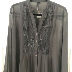 Kay Celine detailed sheer top